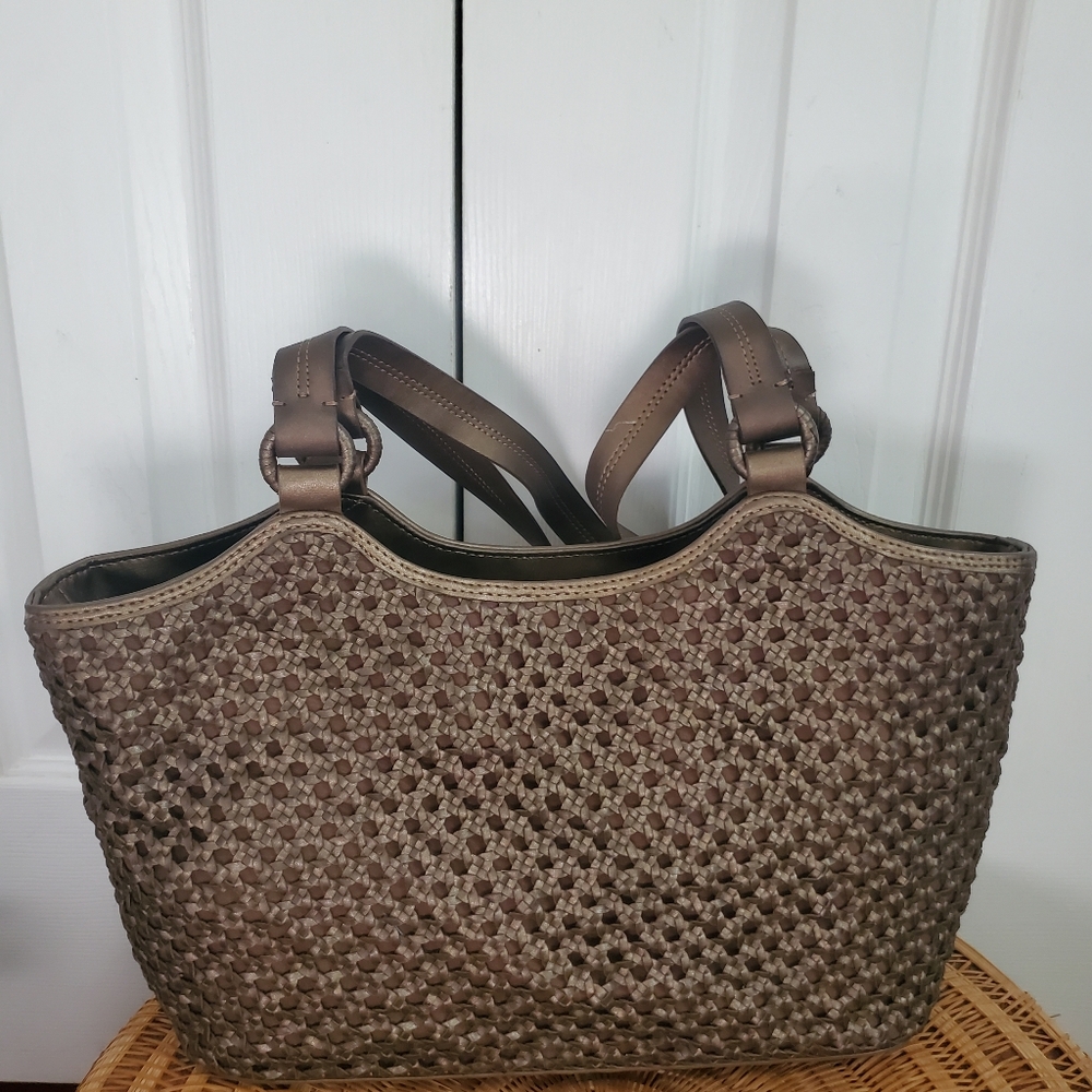 Vintage Liz Claiborne Bronze Woven Handbag